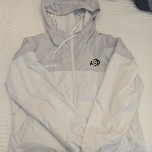 CU Buffs Columbia Light Gray and White Hooded Jacket